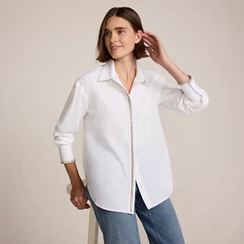 Women's Embellished Placket Shirt
